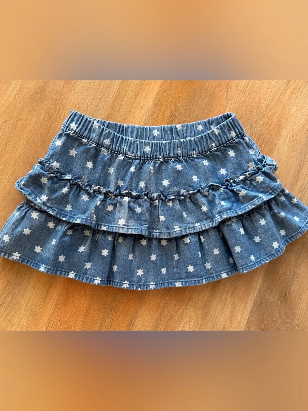 Carter’s 18M Denim Star Tiered Ruffle Skirt Chambray